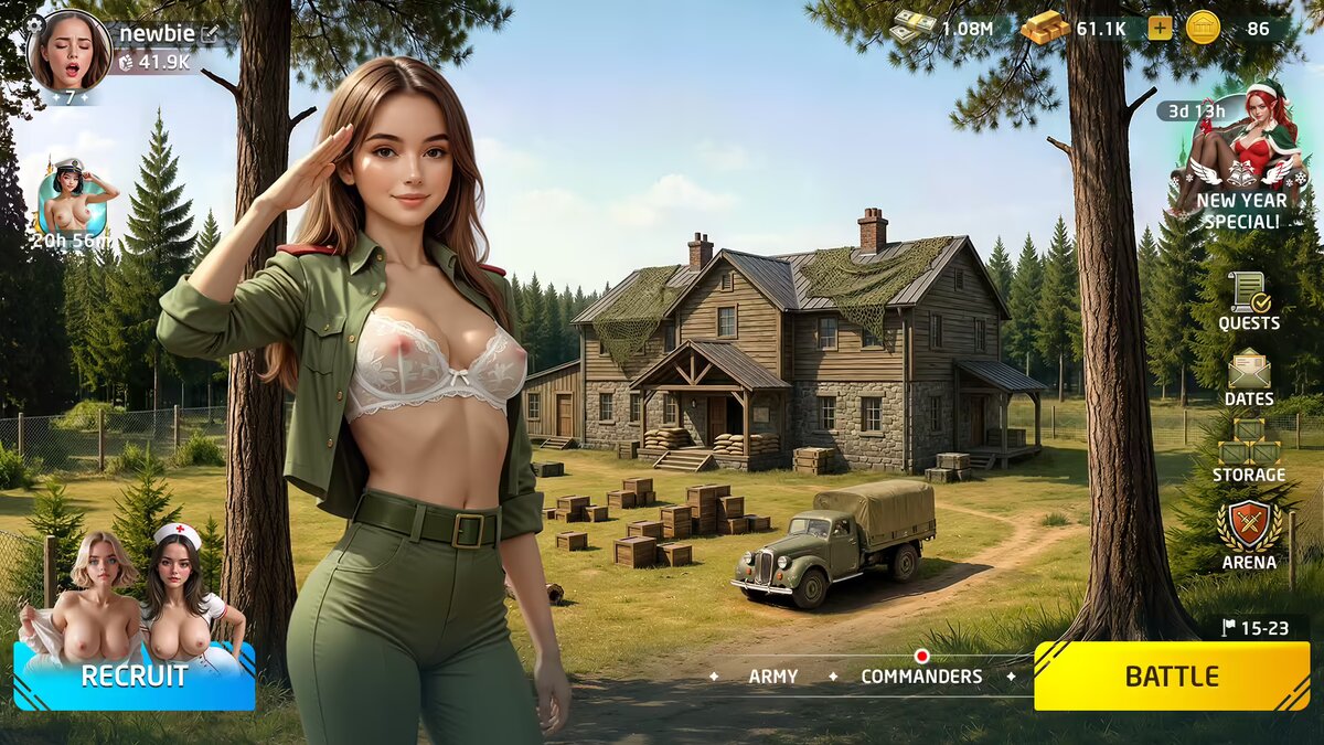 Menu principale di Lust Frontiers